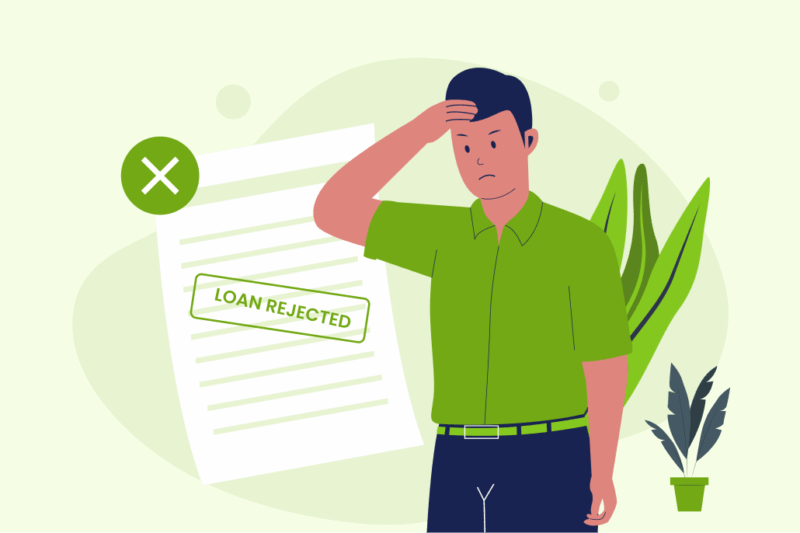 A Person showing his loan application getting rejected
