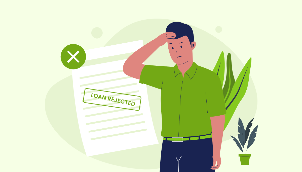 A Person showing his loan application getting rejected