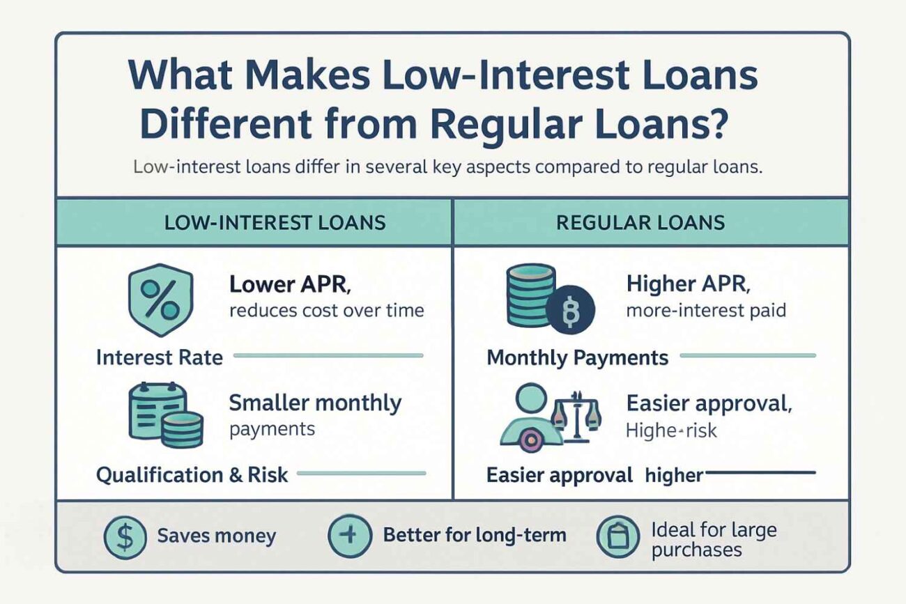 Low interest loans vs Regular loans